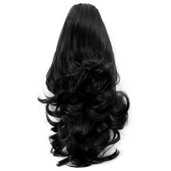 Extensie de par coada in valuri cu cleste 40 cm Brunet (Negru) Cod JL 6911-1#